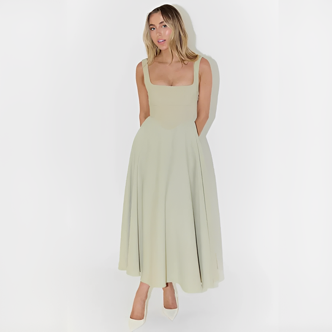 Yarabelle - Stylish Midi Dress with Shoulder Straps