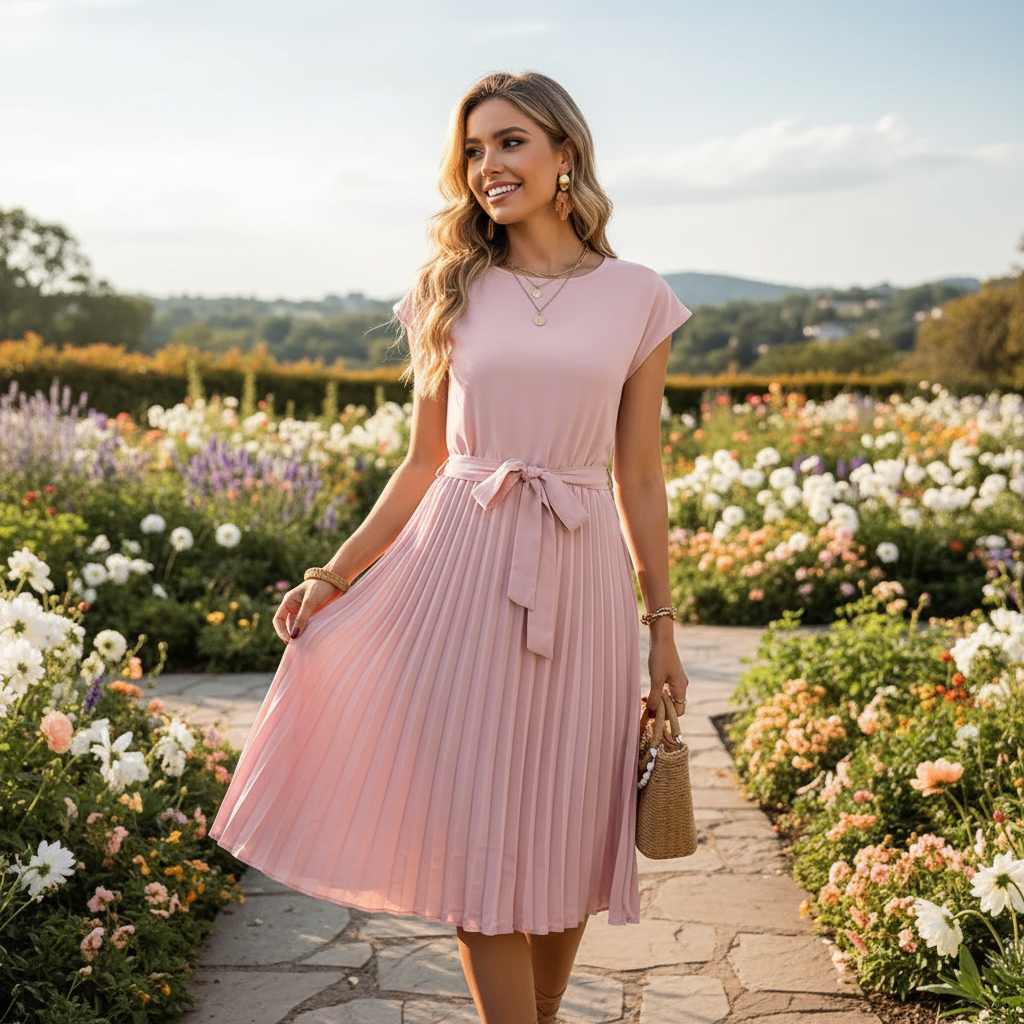 Jelica - Refined Pleated Midi Dress