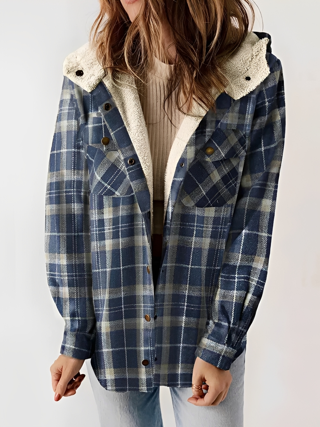 Rachael - Hooded Plaid Jacket
