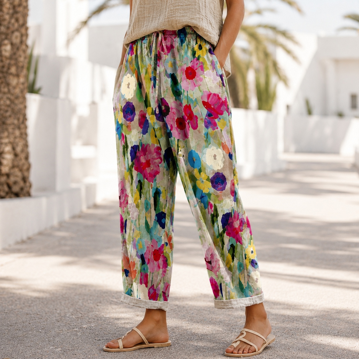 Kheyri - Lightweight Floral Trousers
