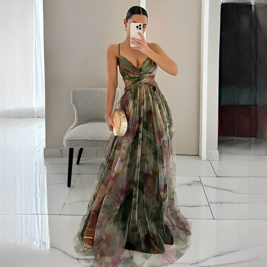 Darrisha - Stylish Cross Waist Maxi Dress