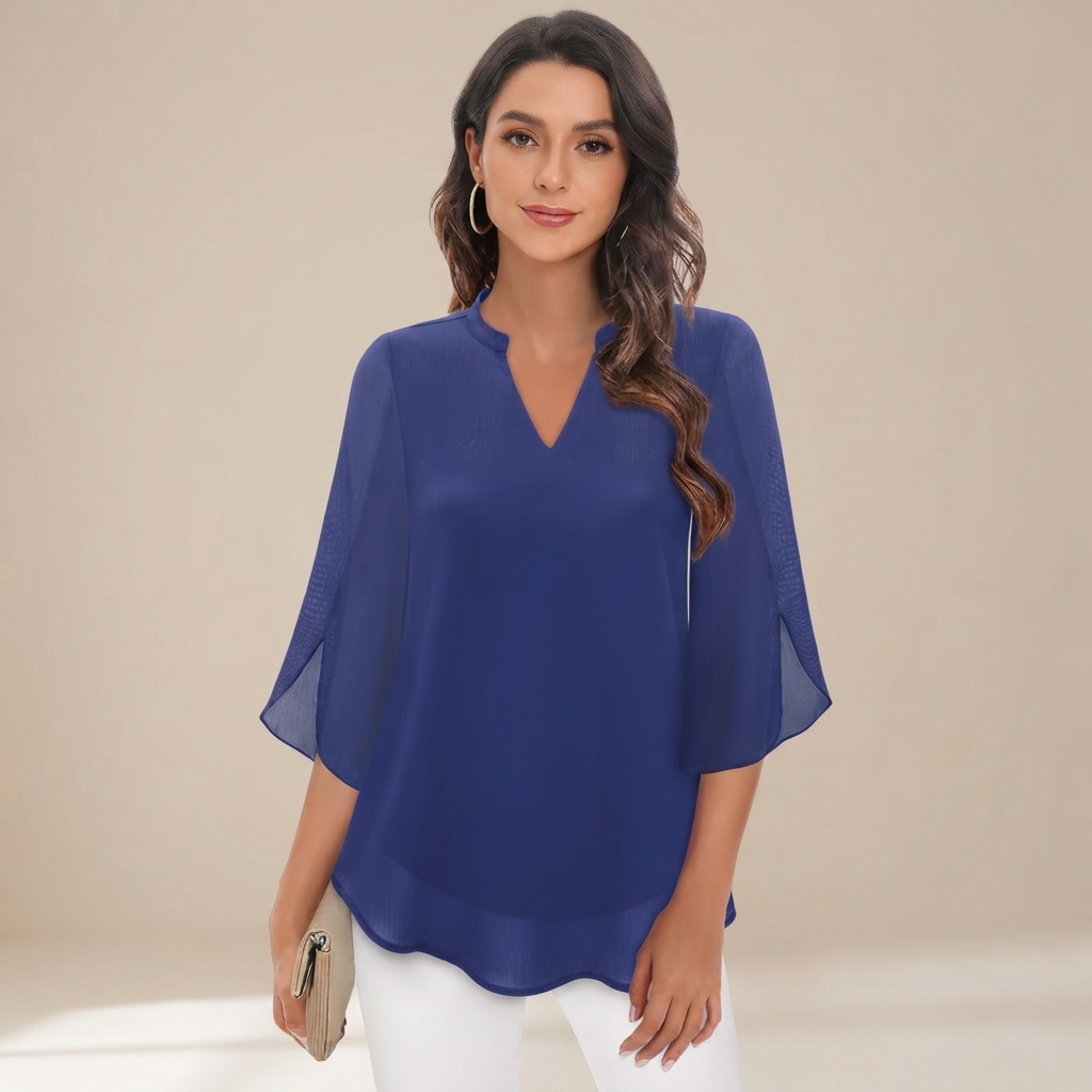 Arsine - Stylish Loose-Fit V-Neck Blouse