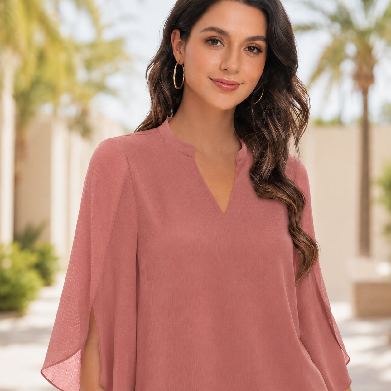 Arsine - Stylish Loose-Fit V-Neck Blouse