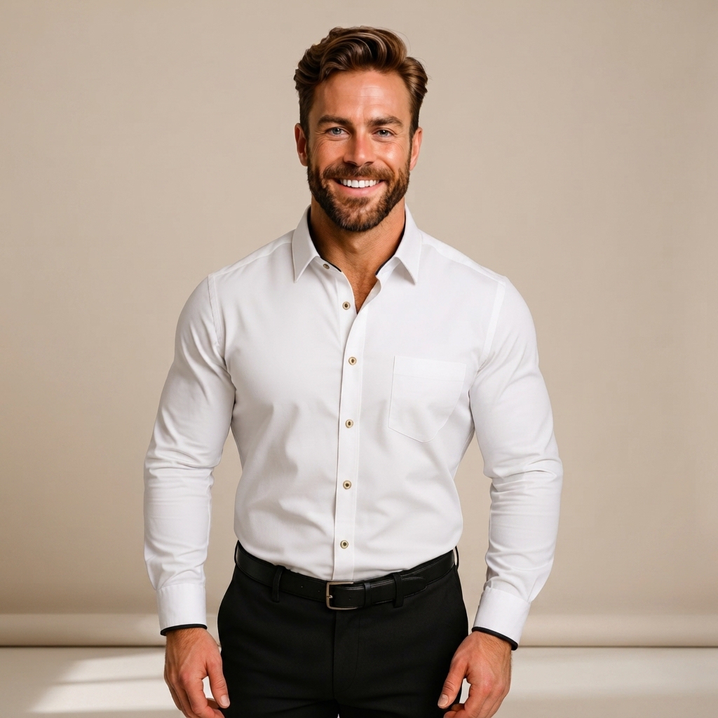 Giovanni - Flexible Long-Sleeve Polo Shirt