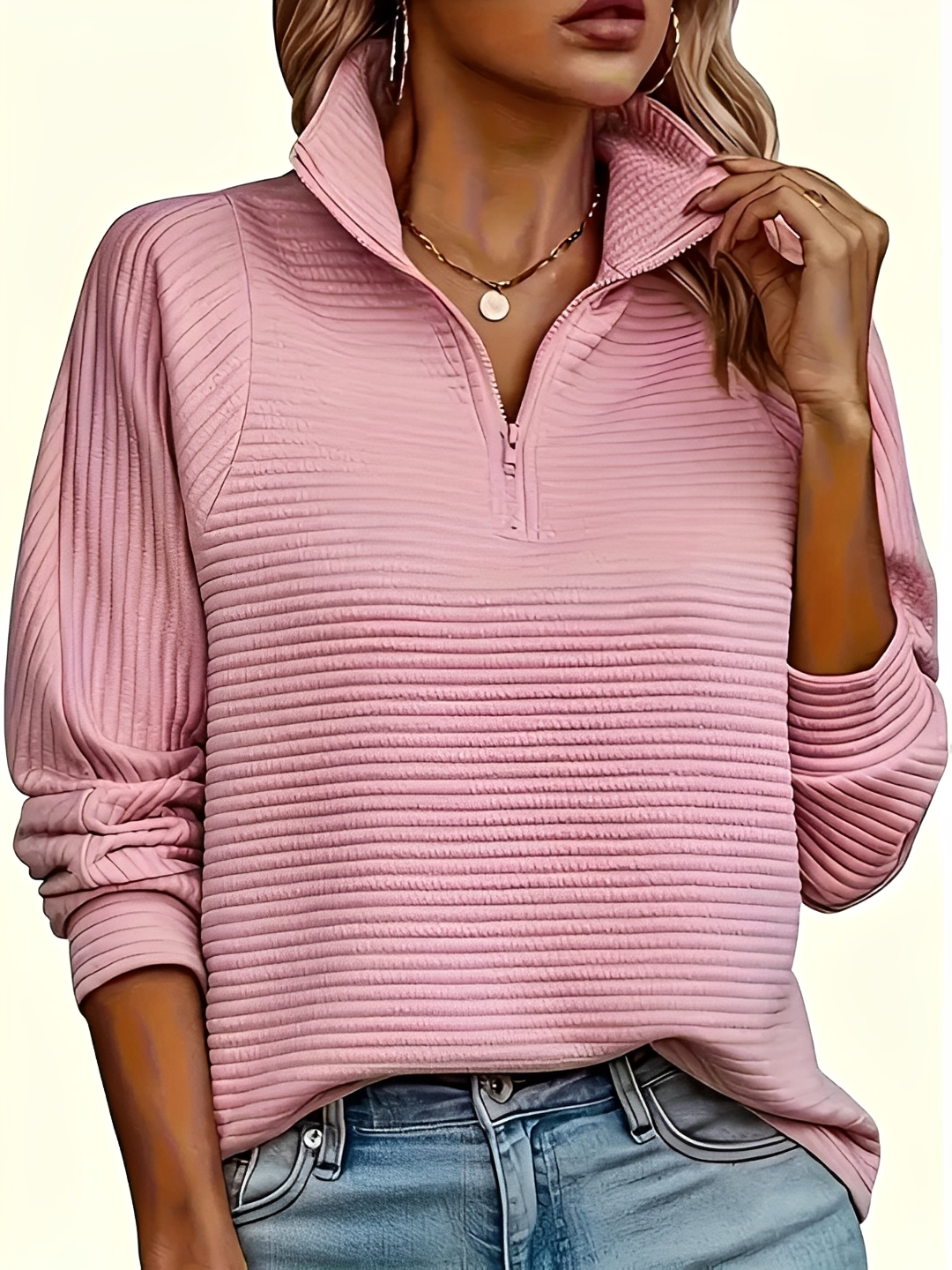 Natara - Cozy Half Zip Sweater