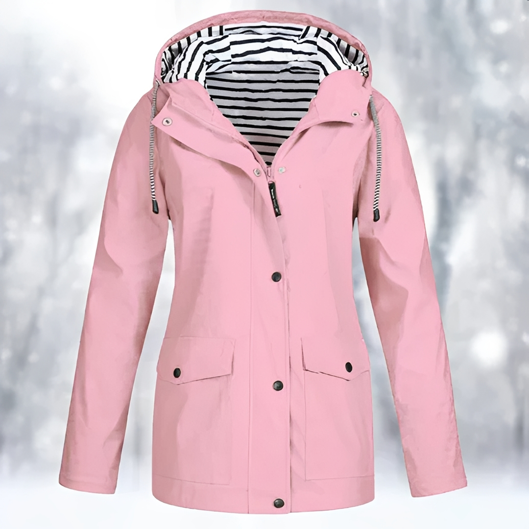 Margaret - Hooded Button Front Raincoat