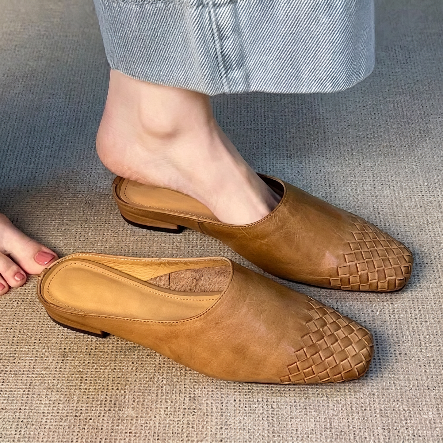 Nora - Stylish Closed-Toe Woven Sandals