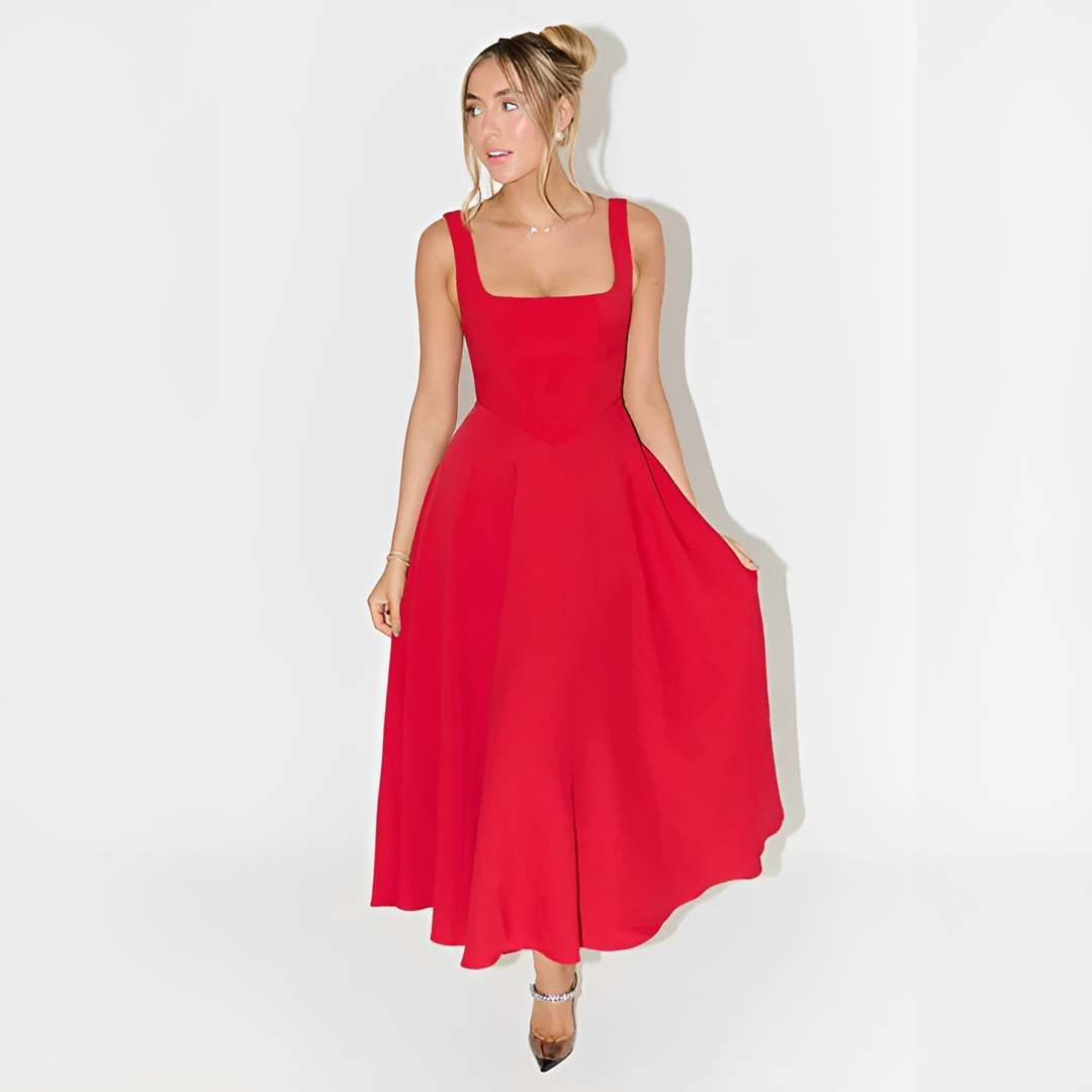 Yarabelle - Stylish Midi Dress with Shoulder Straps