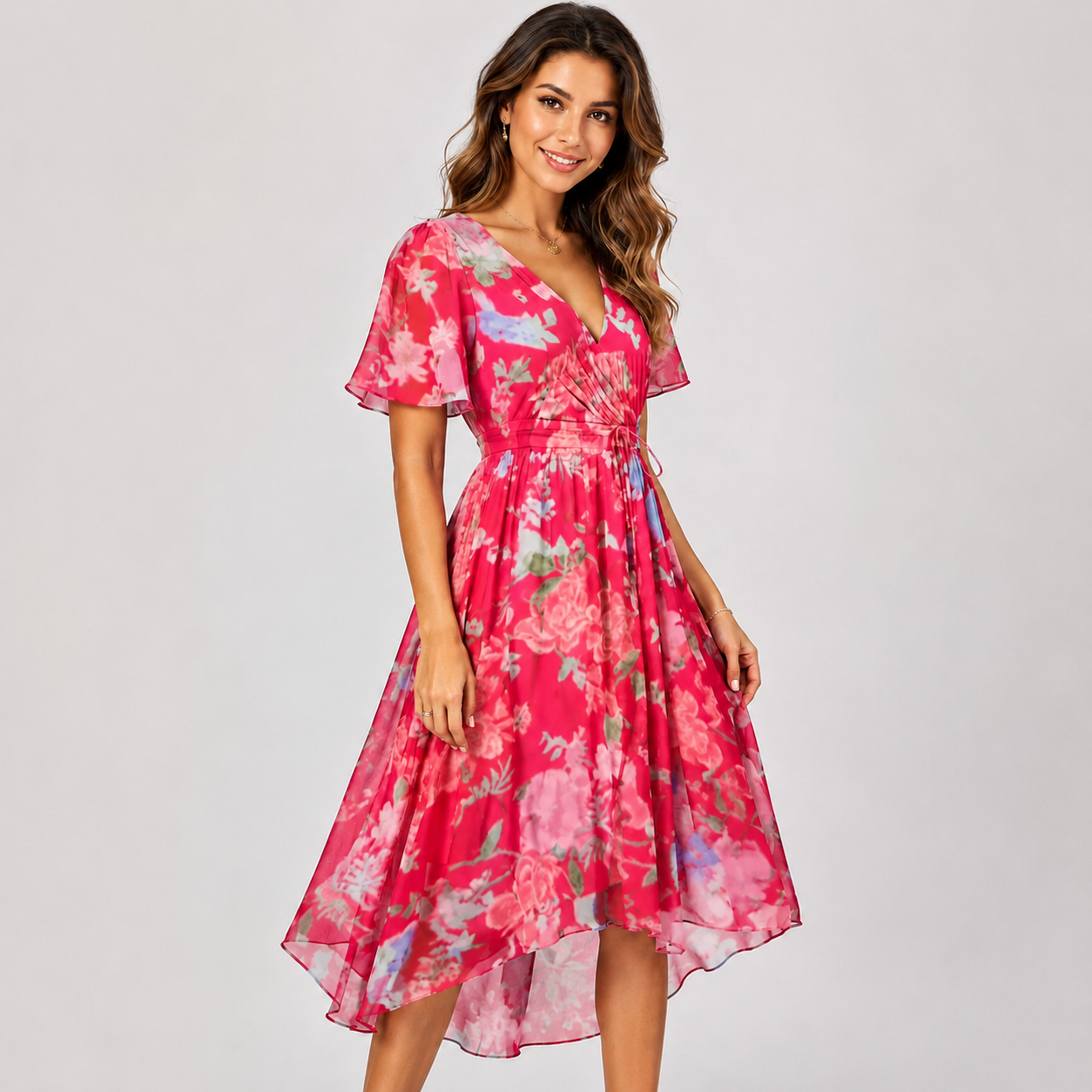 Elsinya - Chic and Flowing Midi Dress