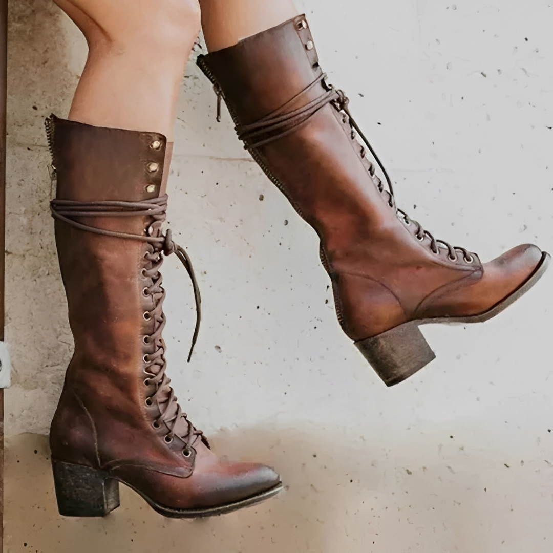 Sytira - Elegant Lace-Up Boots