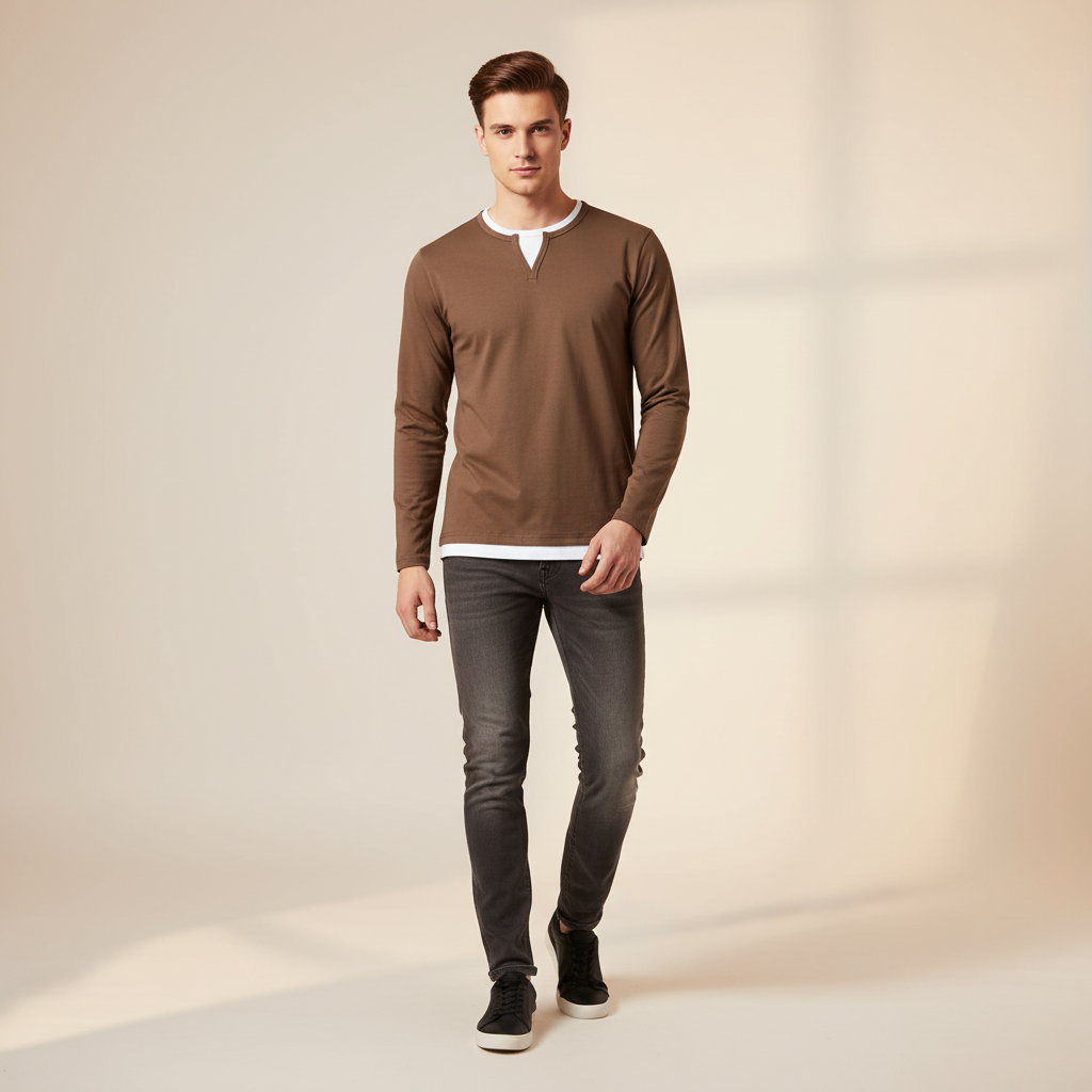 Daryl - Stylish V-Neck Long Sleeve Shirt