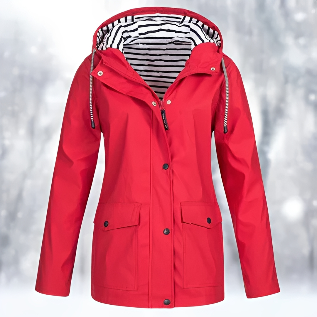 Margaret - Hooded Button Front Raincoat