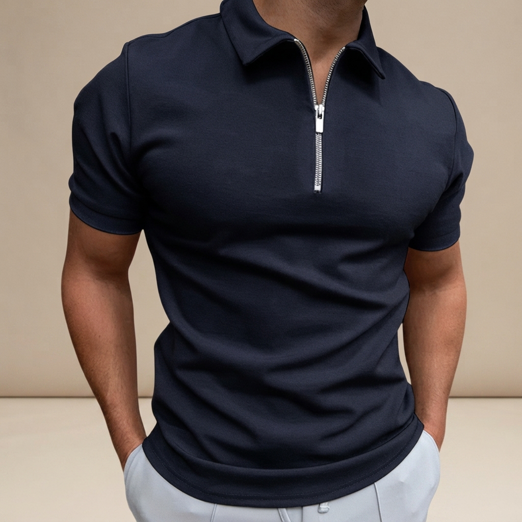 Kesean - Relaxed Half-Zip Polo Shirt