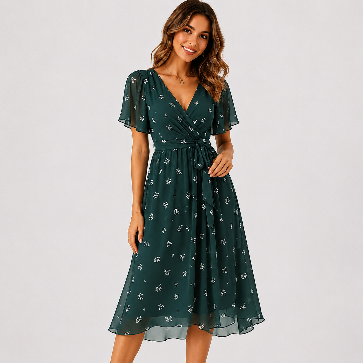 Elsinya - Chic and Flowing Midi Dress