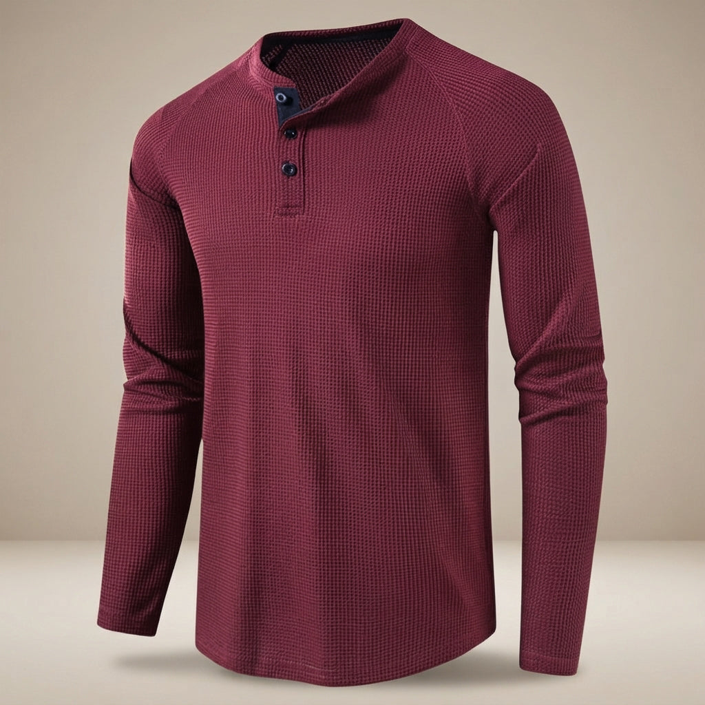 Teifion - Classic Waffle Henley Shirt