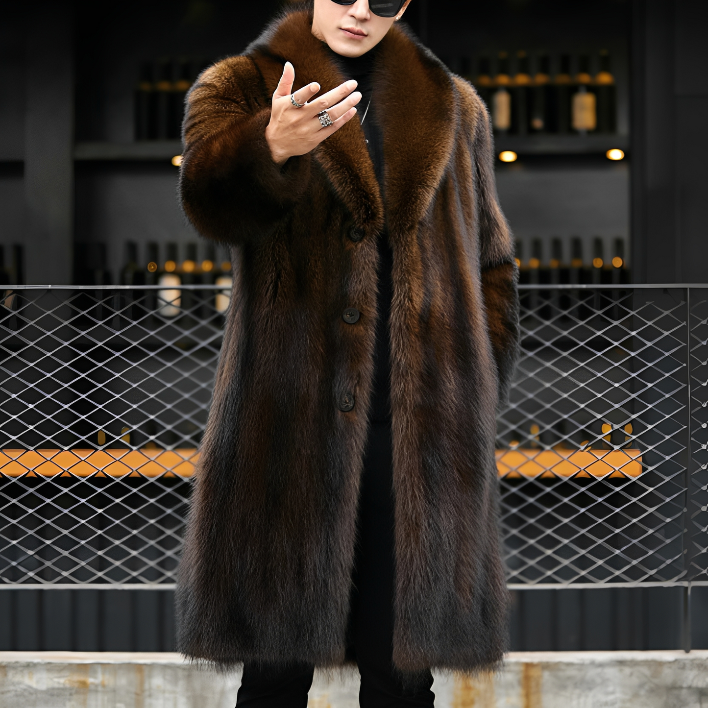 Matteo - Stylish Long Men's Fur Coat