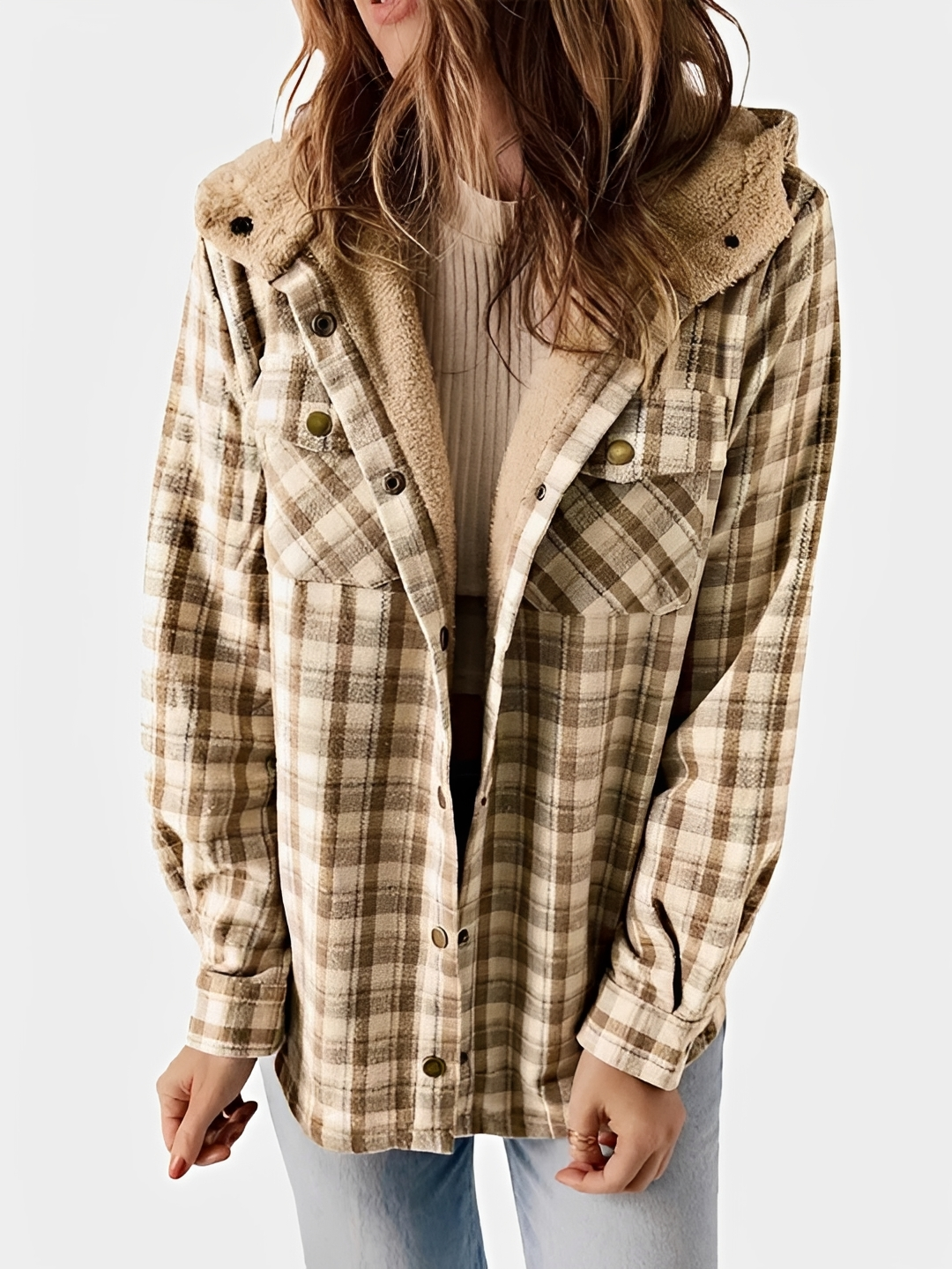 Rachael - Hooded Plaid Jacket