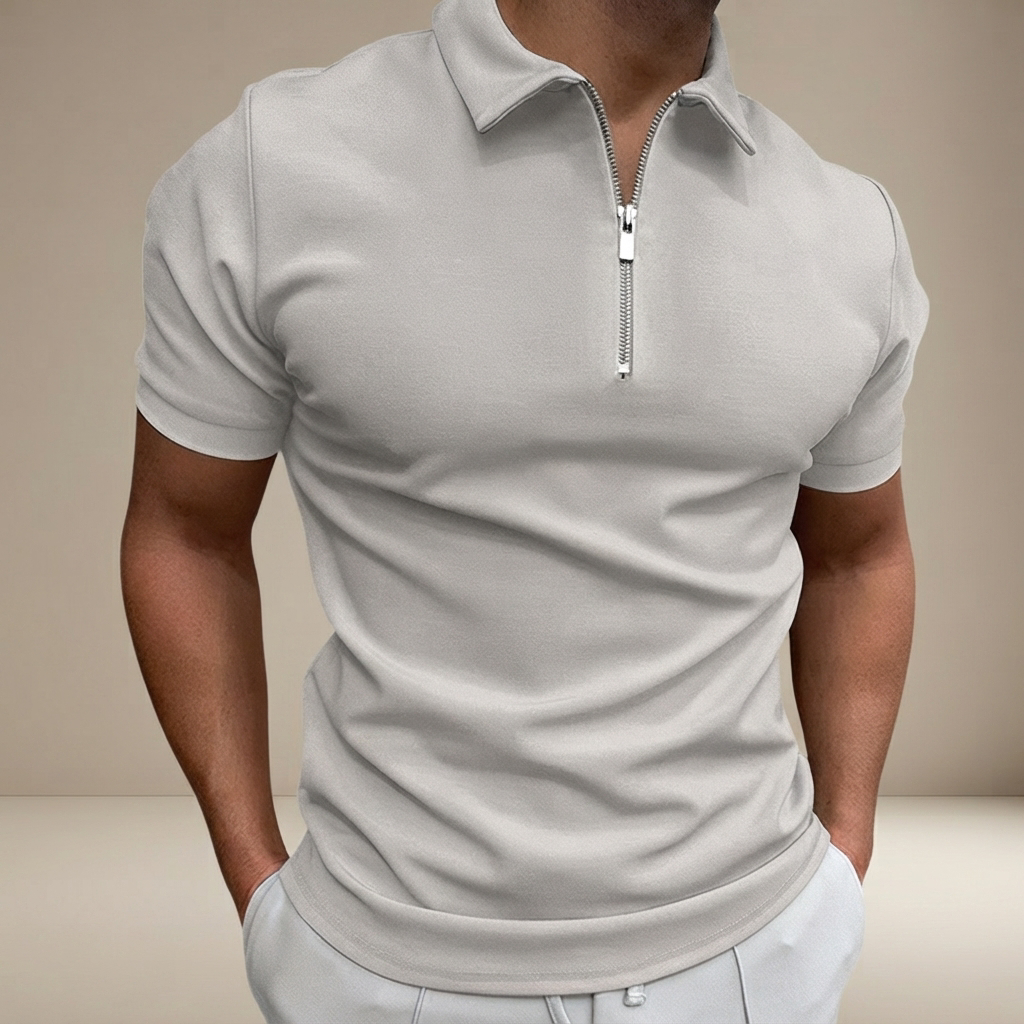 Kesean - Relaxed Half-Zip Polo Shirt