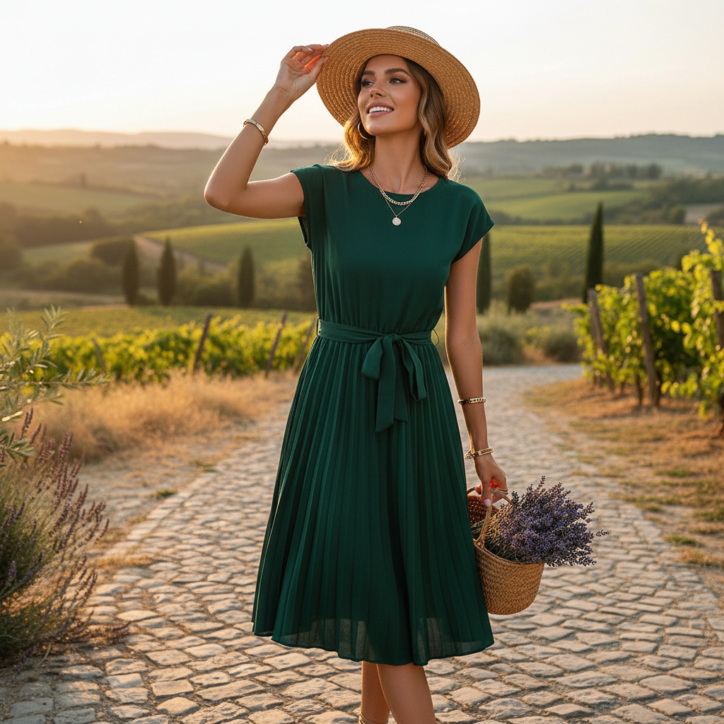 Jelica - Refined Pleated Midi Dress