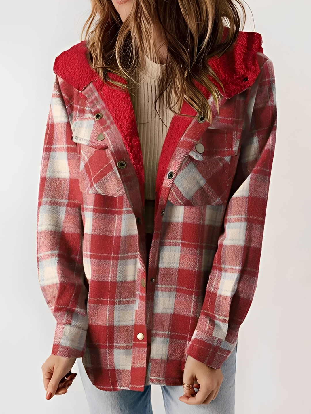 Rachael - Hooded Plaid Jacket