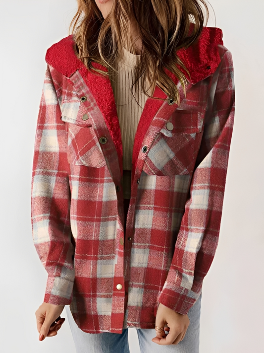 Rachael - Hooded Plaid Jacket