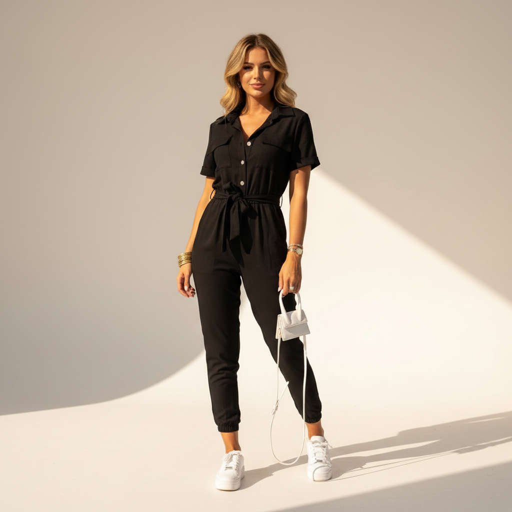 Yanna - Stylish Buttoned Jumpsuit