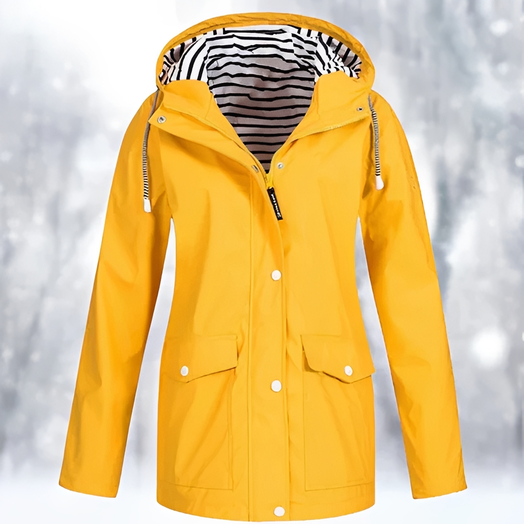 Margaret - Hooded Button Front Raincoat