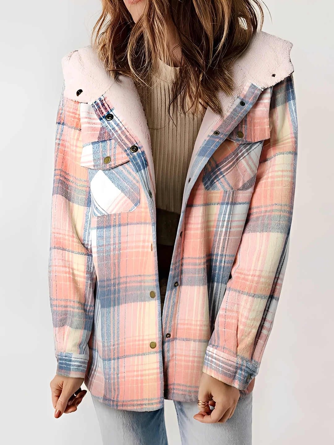 Rachael - Hooded Plaid Jacket
