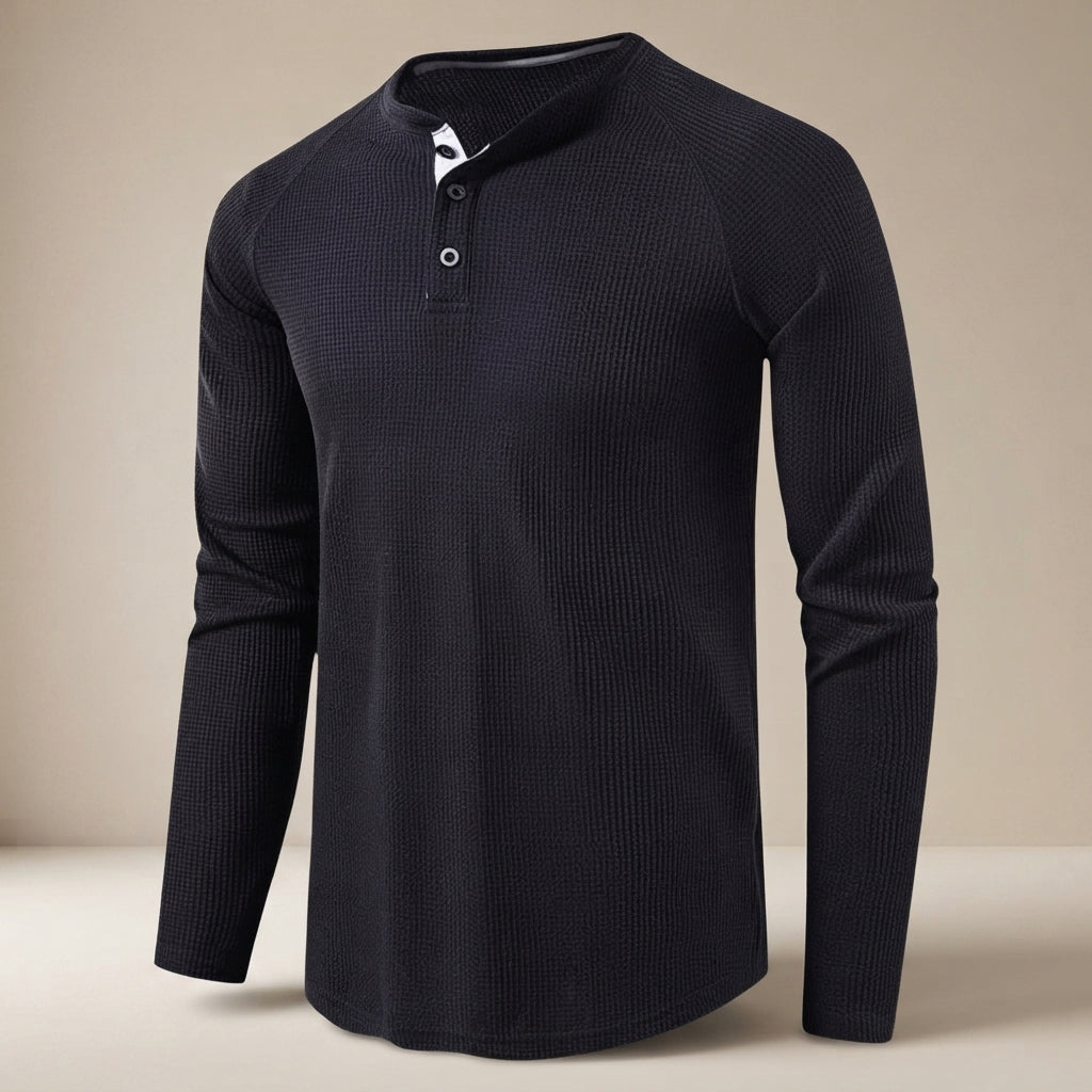 Teifion - Classic Waffle Henley Shirt