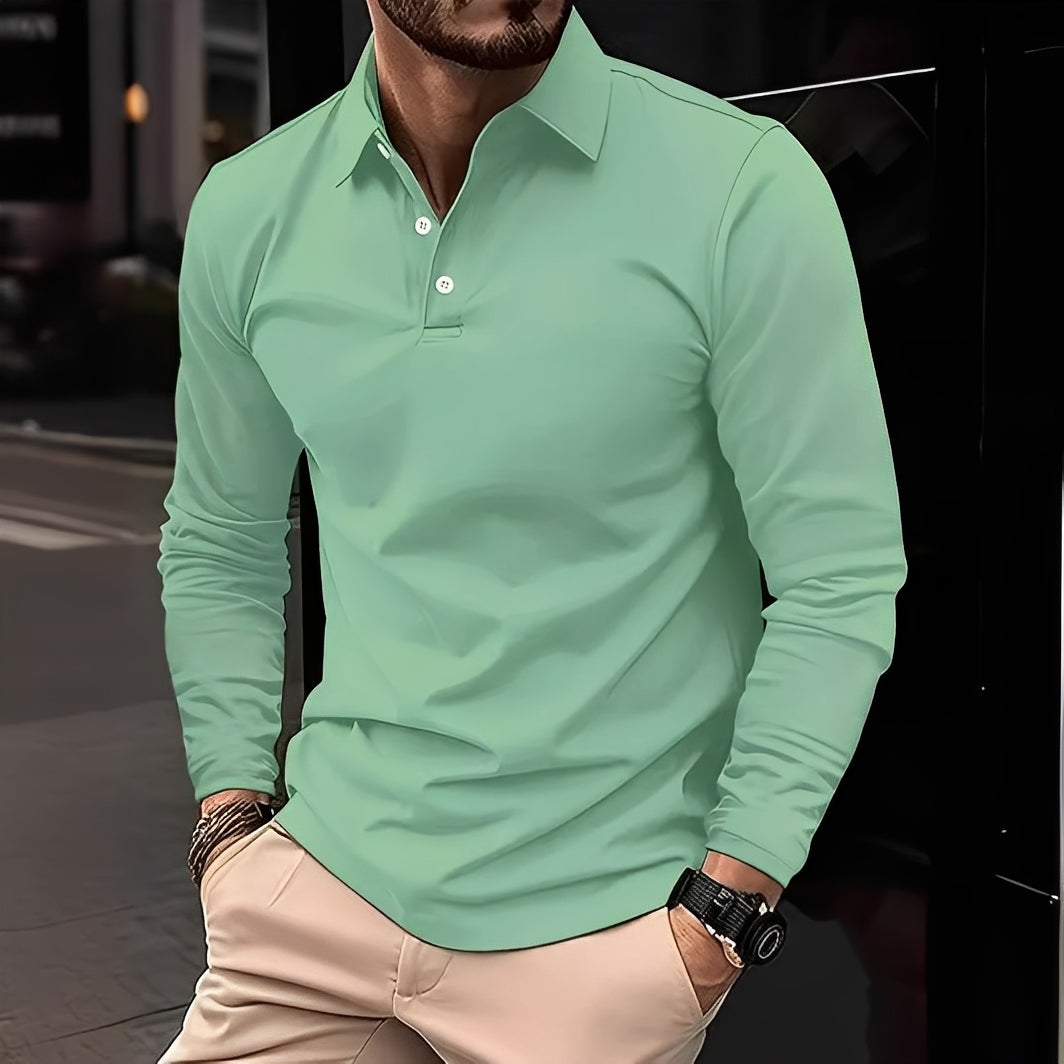 Deacon - Comfy Long-Sleeved Polo Shirt