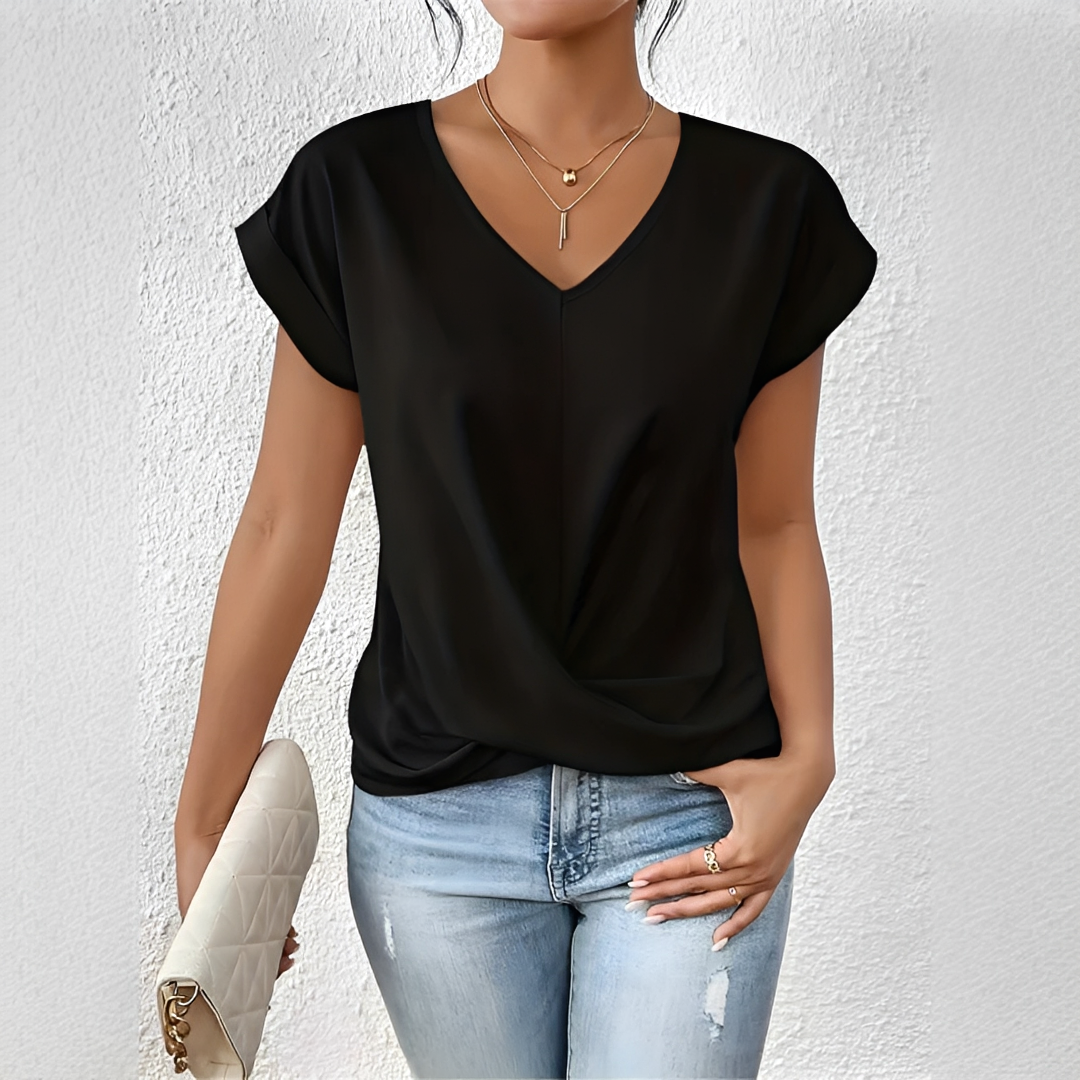 Velanie - Casual V-Neck T-Shirt