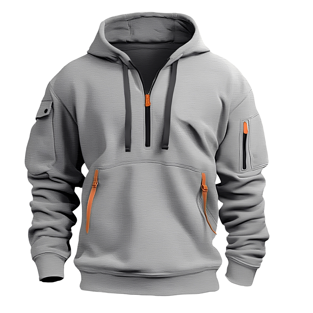 Paxton - Comfortable hoodie jacket with half zip