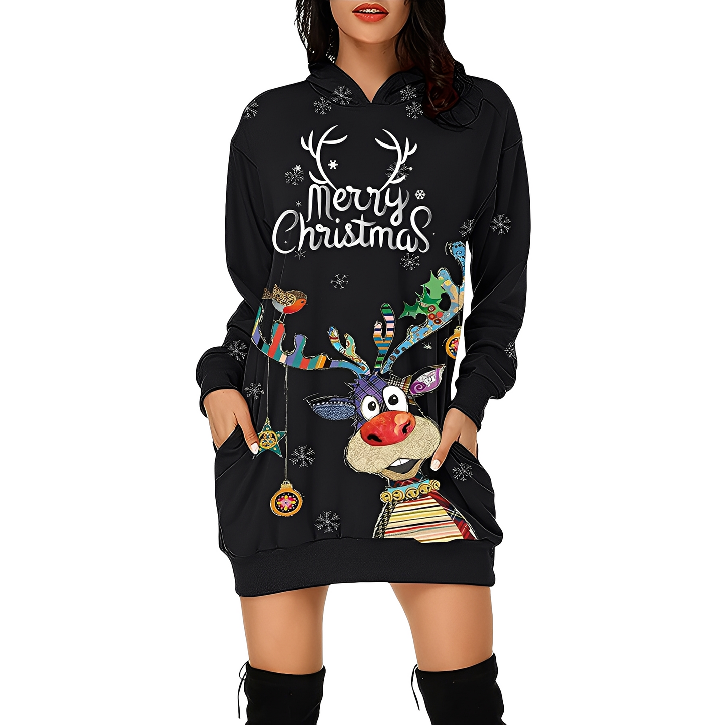 Georgia - Printed Hooded Dress