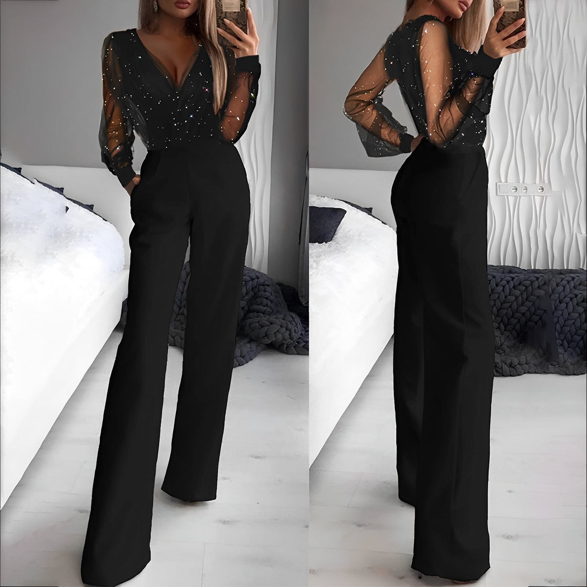 Alissa - Chic Jumpsuit with V-Neck for Women