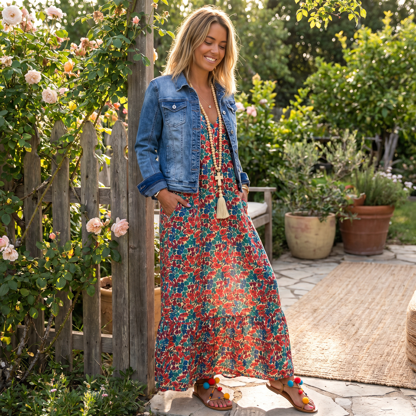 Shalisha - Stylish Bohemian V-Neck Dress