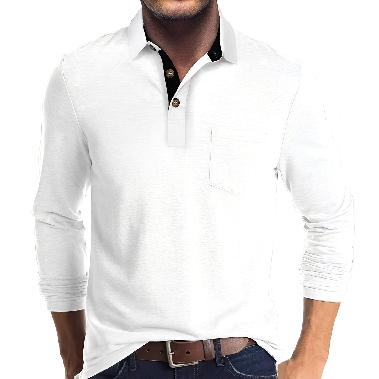 Marty - Casual long-sleeved polo shirt for men