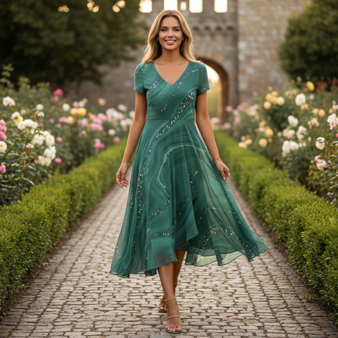Eliana - Stylish V-Neck Dress