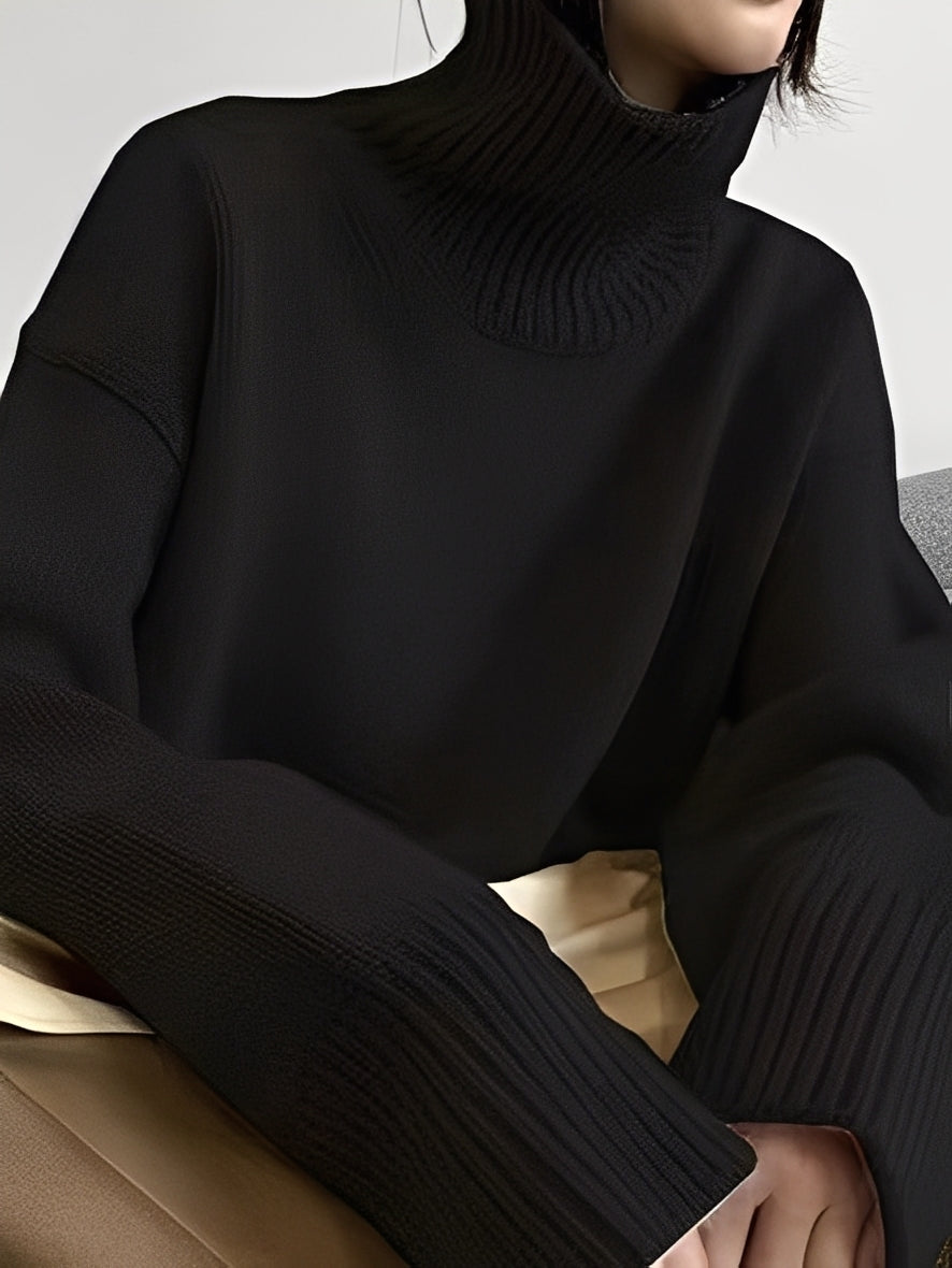 Yvette – Sweater Featuring a High Collar for Women