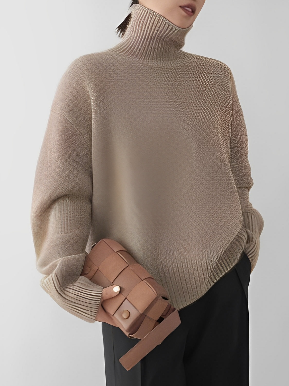 Yvette – Sweater Featuring a High Collar for Women