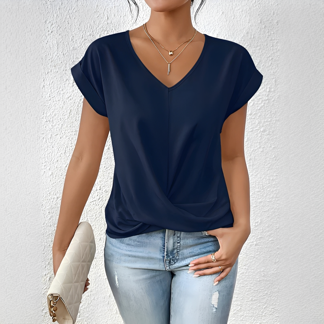 Velanie - Casual V-Neck T-Shirt
