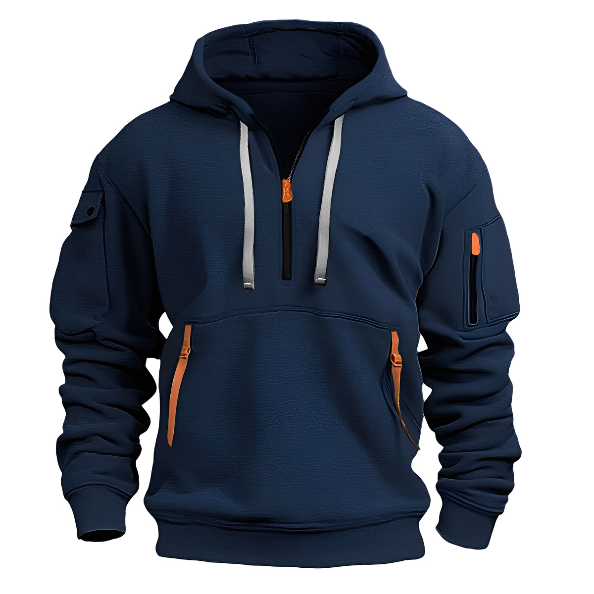 Paxton - Comfortable hoodie jacket with half zip