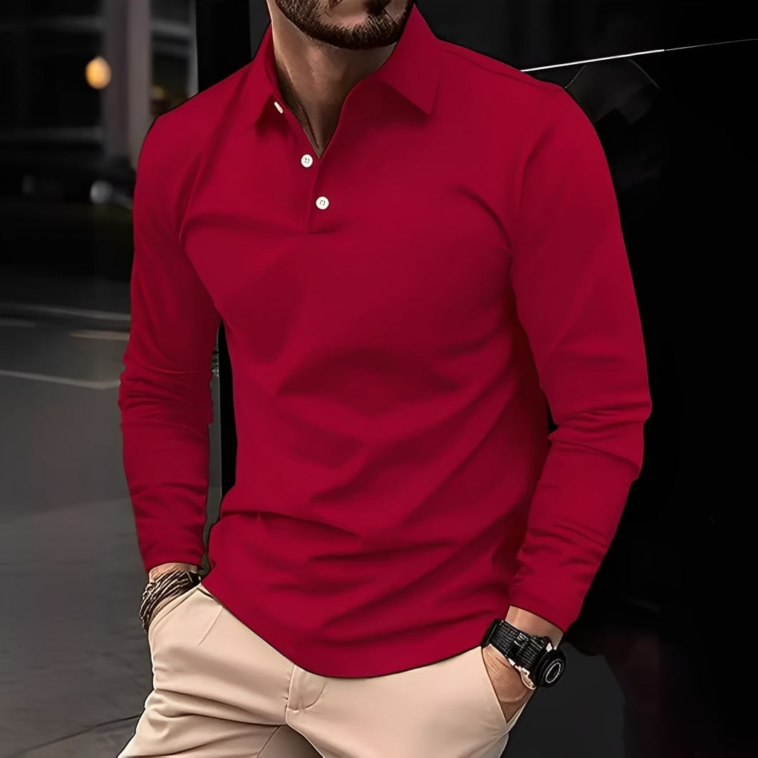 Deacon - Comfy Long-Sleeved Polo Shirt