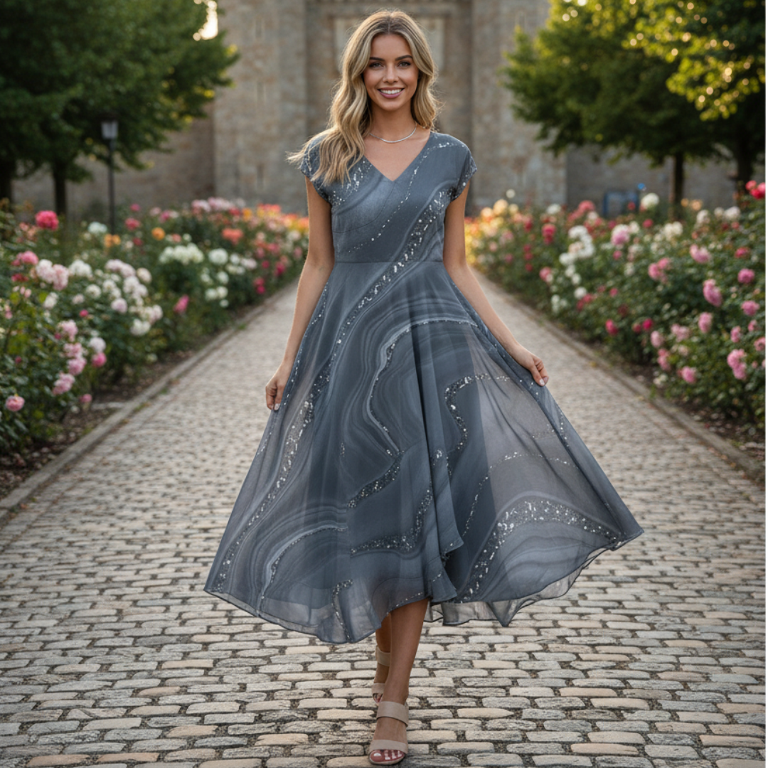 Eliana - Stylish V-Neck Dress