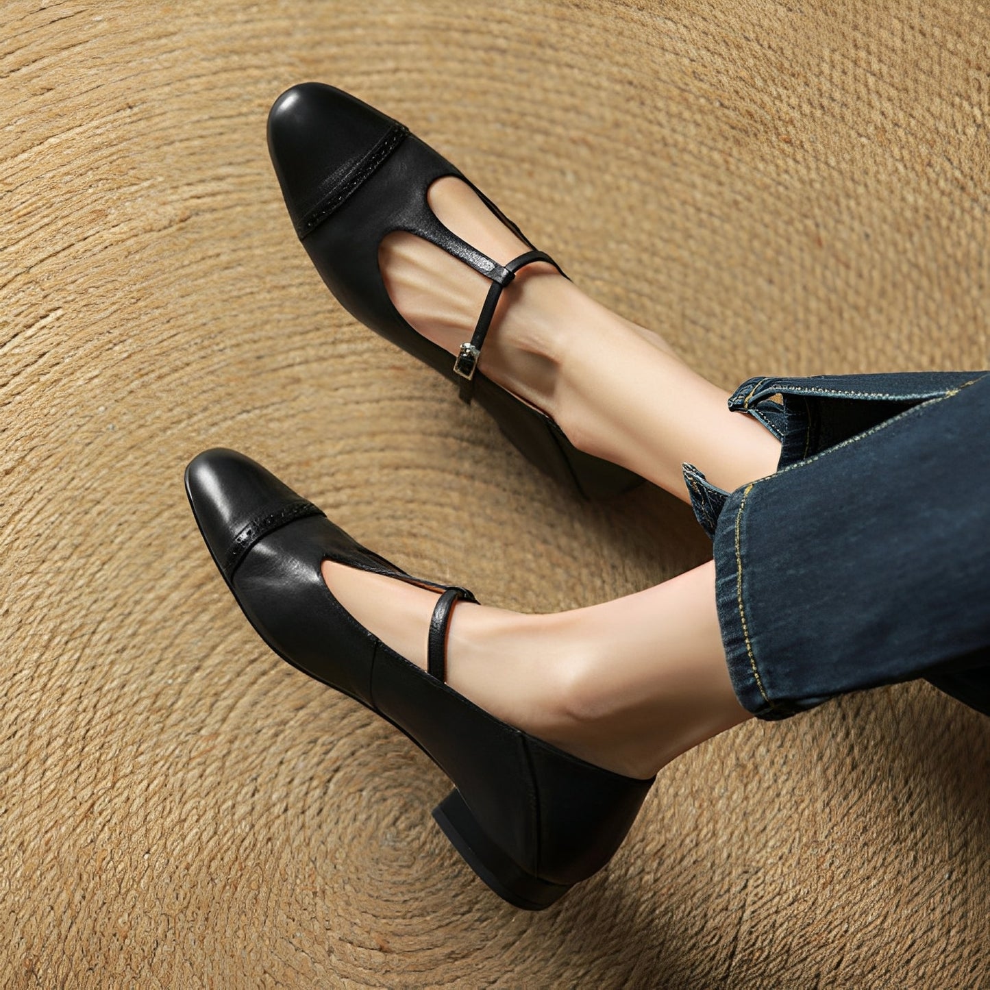 Bella - Stylish ballerinas with T-shaped buckle