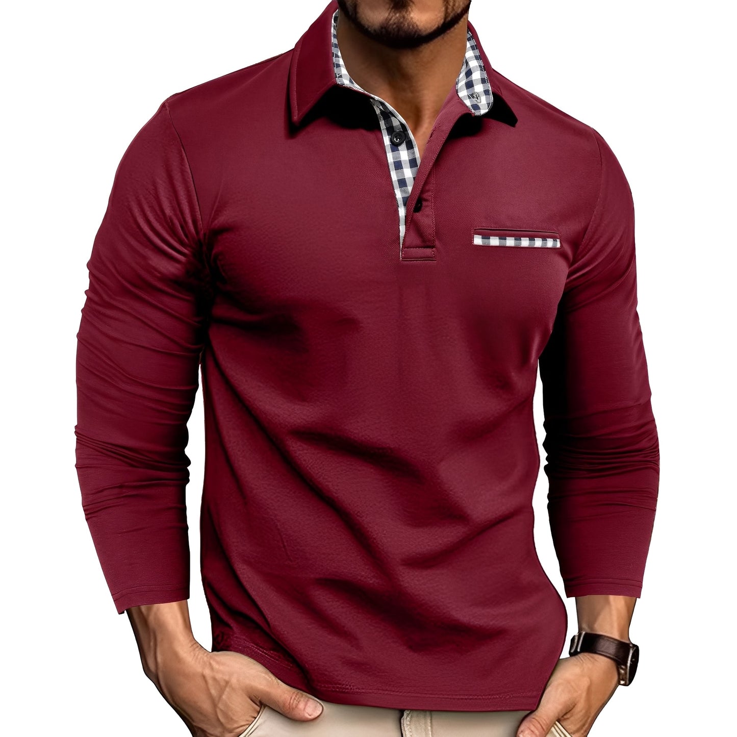 Rupert - Casual long-sleeve polo shirt for men