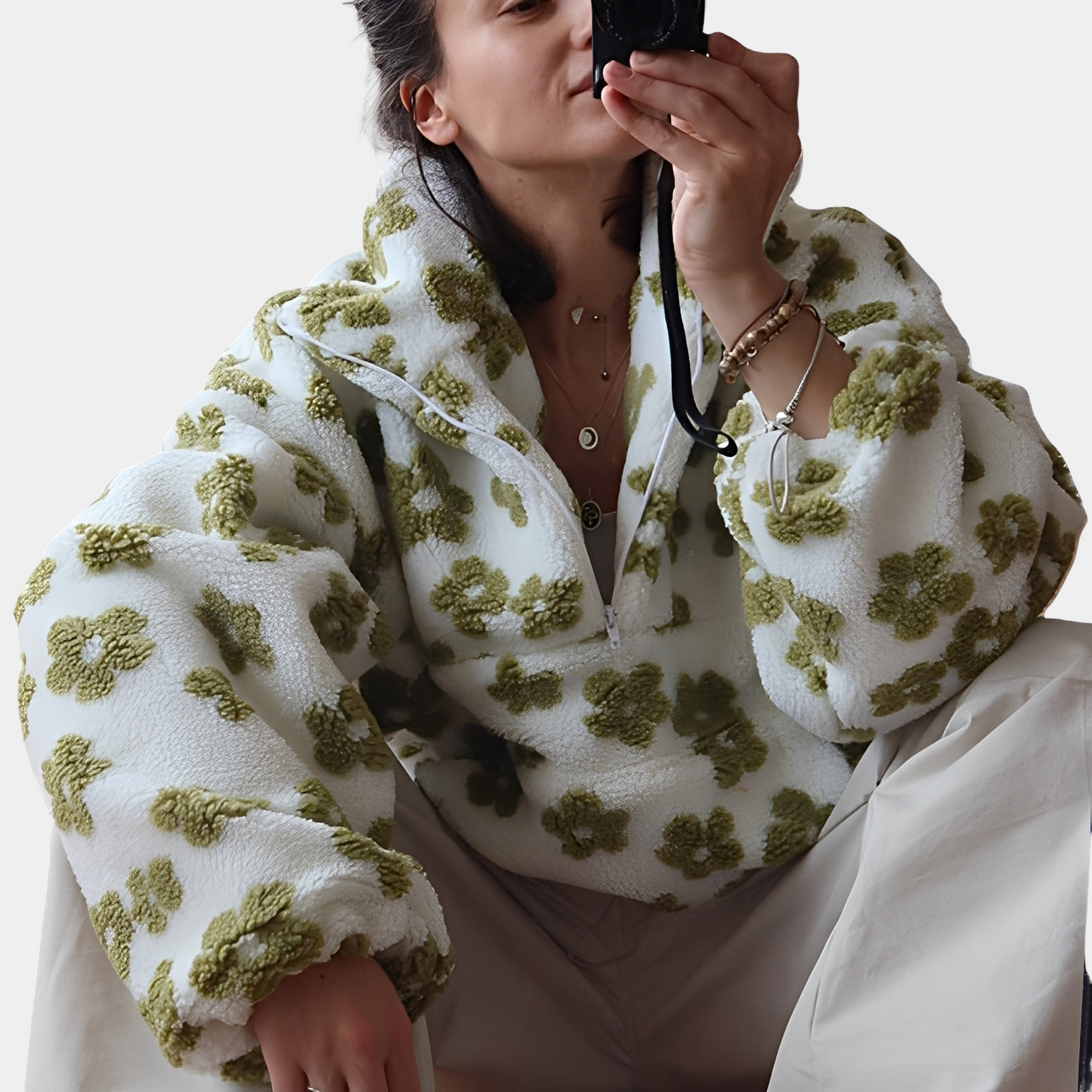 Elizabeth - Stylish Sweater with Floral Pattern