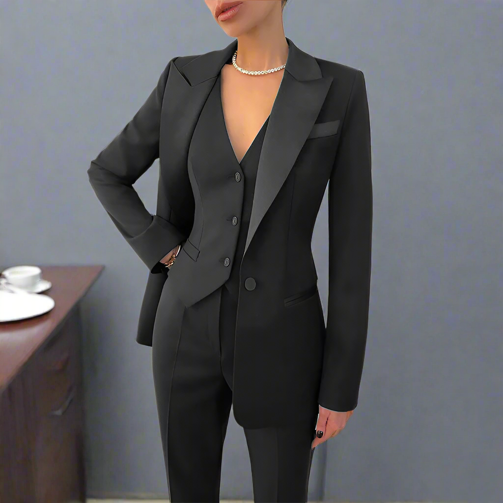 Clara - Stylish three-piece pantsuit ensemble