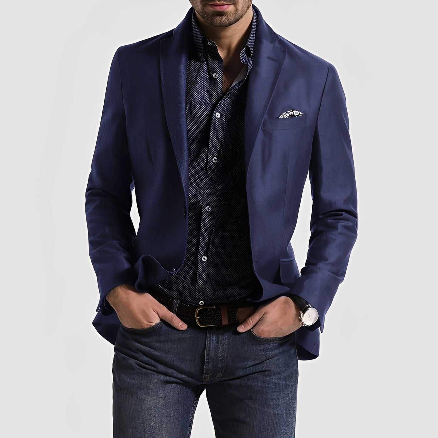 George - Formal men's blazer with two-button closure