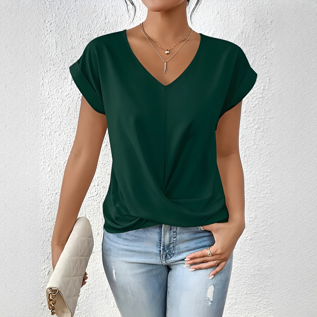 Velanie - Casual V-Neck T-Shirt