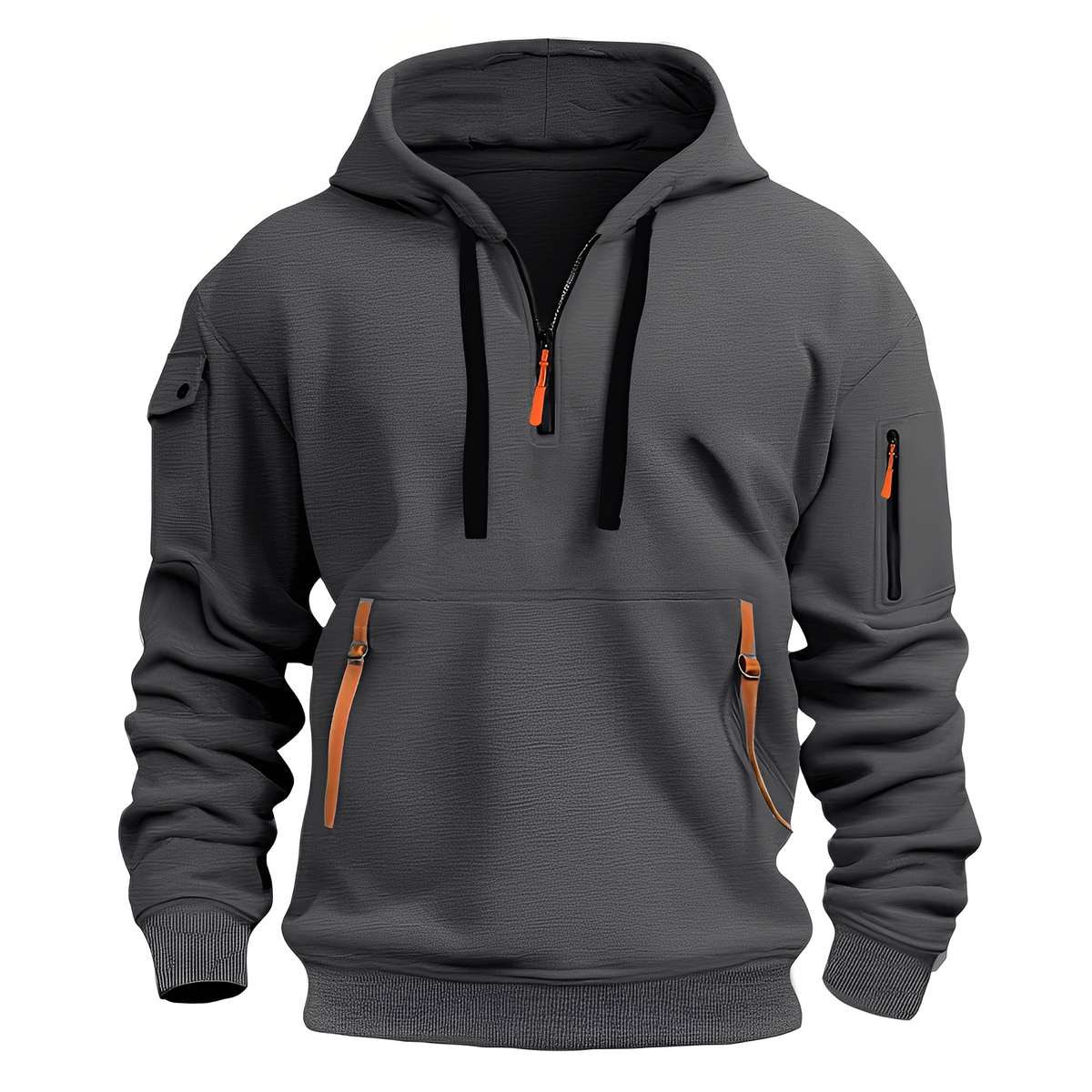 Paxton - Comfortable hoodie jacket with half zip